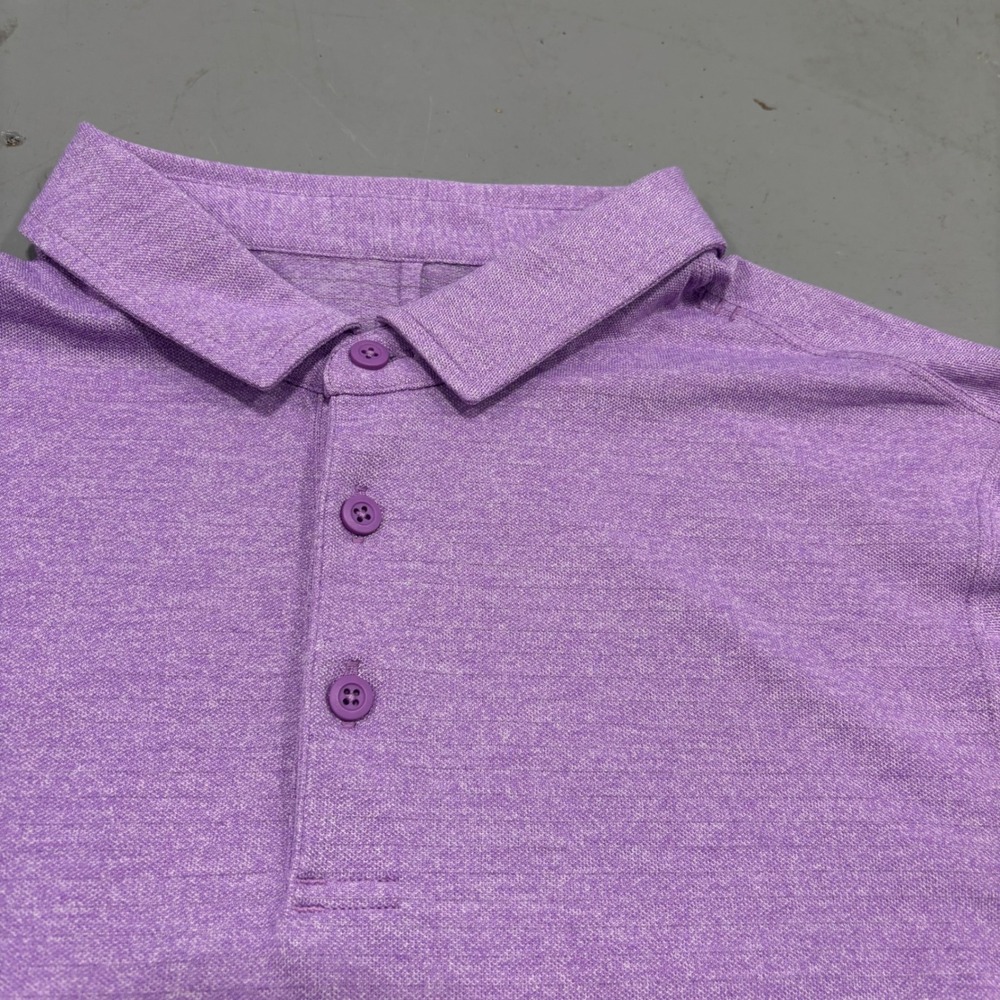 Lululemon Evolution Polo Shirt Mens Medium Purple Heathered Short Sleeve Golf